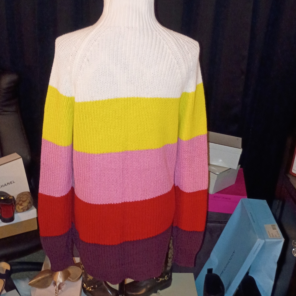 Beautiful And Bold Colorful Striped Women's Sweater